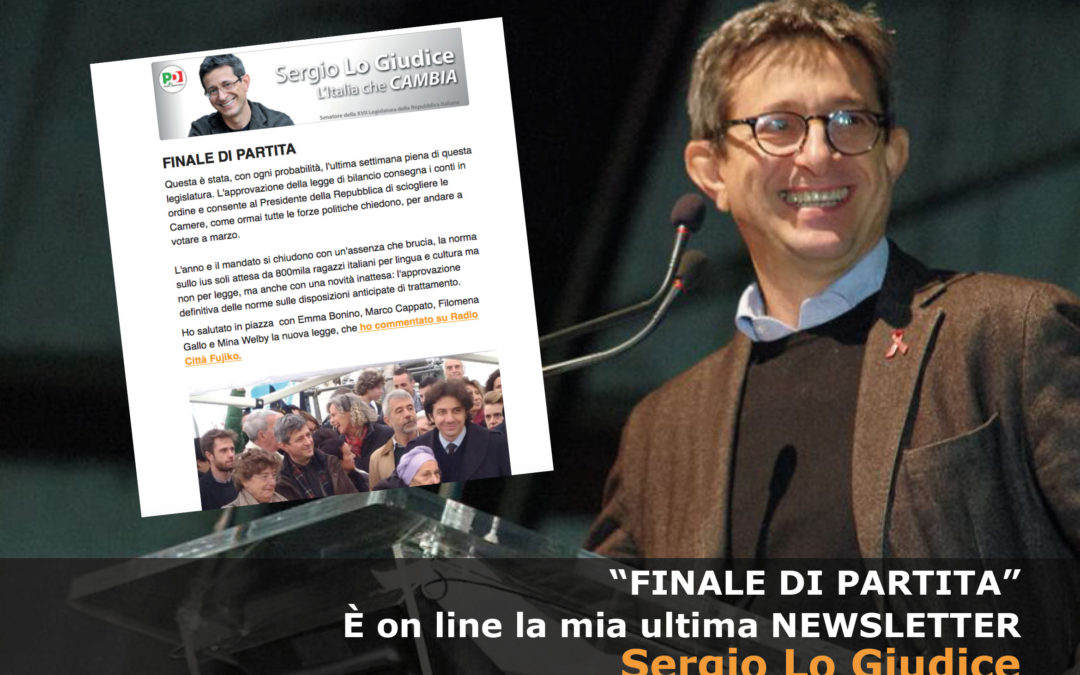 Newsletter Sergio Lo Giudice – Finale di partita